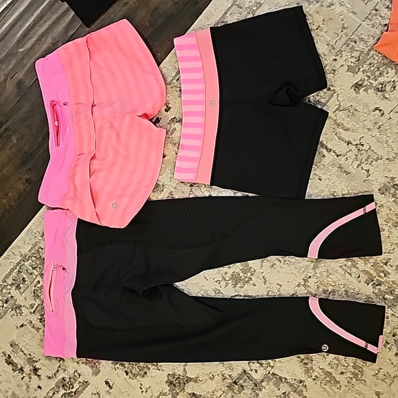 lululemon athletica Pants - STUNNING LULULEMON Zing PINK SET LEGGINGS, BIKE SHORTS AND RUN SPEED SHORTS